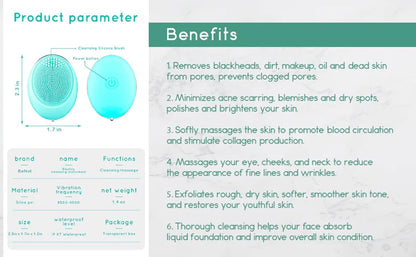 Electric Facial Brush. Special for Sensitive Skin. Deep and Soft Cleansing. Waterproof and Portable.