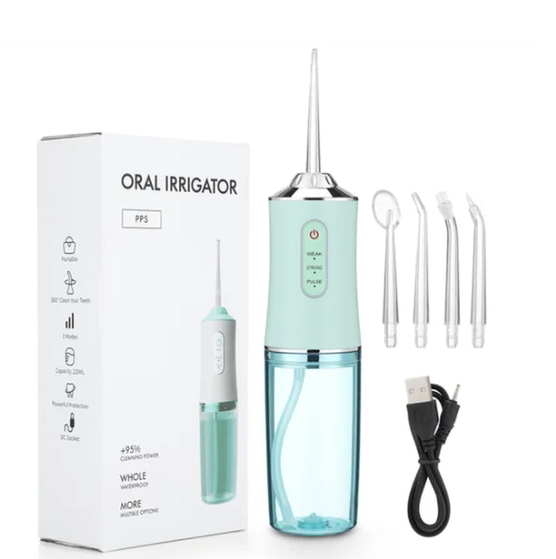 New Oral Irrigator USB Rechargeable Water Flosser Portable Dental Water Jet 6 Tip 240ML Water Tank IPX6 Waterproof Teeth Cleaner