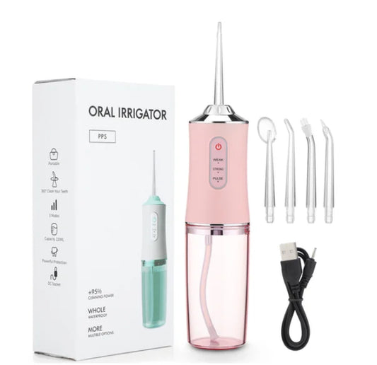 New Oral Irrigator USB Rechargeable Water Flosser Portable Dental Water Jet 6 Tip 240ML Water Tank IPX6 Waterproof Teeth Cleaner