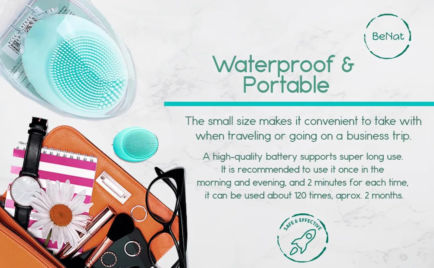 Electric Facial Brush. Special for Sensitive Skin. Deep and Soft Cleansing. Waterproof and Portable.