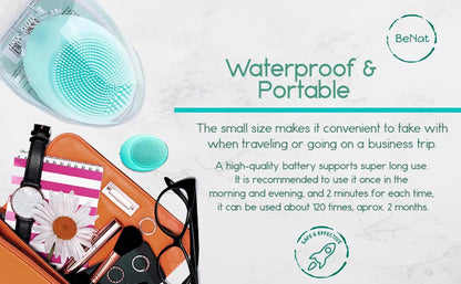 Electric Facial Brush. Special for Sensitive Skin. Deep and Soft Cleansing. Waterproof and Portable.